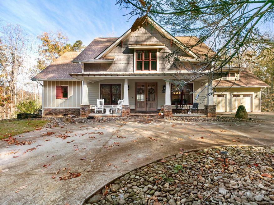 Welcome to this meticulously cared for home, nestled in the gated community of Vista at Bill's Mountain in Lake Lure, NC.  With an inviting and functional interior and plenty of outdoor entertaining spaces, this home offers a perfect blend of comfort and natural beauty.
Imagine waking up to breathtaking views of birds, trees, and mountains, enjoying your morning coffee on the deck with the gentle sounds of nature, and spending your days exploring the scenic trails or relaxing by the open fire. The neighborhood provides a safe and peaceful environment with plenty of amenities including a clubhouse with fitness facilities, his and hers saunas, outdoor pool, and tennis courts.  Vista at Bill's Mountain is an ideal location for creating lasting memories with friends and family.  The Sutherland home is a well- thought out, custom home design by well- known Hendersonville Architect W. Shamburger.  The home once had a fire on the deck, but all damage was completely repaired.