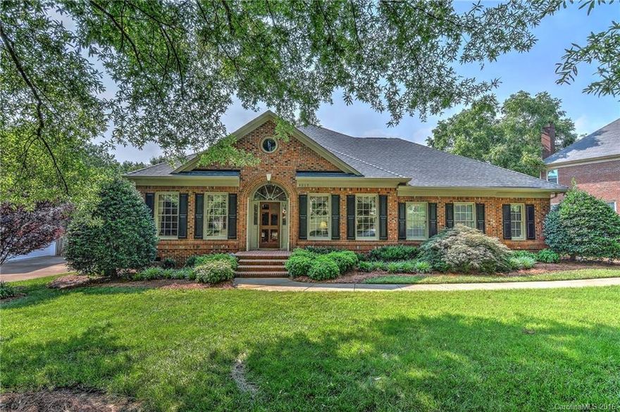 Rare meticulously maintained brick ranch in Myers Park Dist. Freshly painted w/ refinished hardwoods. Owner suite has 2 large walk-in closets, whirlpool tub, walk-in shower, and dual vanities. Large kitchen w/ island cooktop, double ovens & breakfast area open to great room. Great room has vaulted ceilings, gas fp & opens to screened porch & deck. Walk to area restaurants & shopping. Spacious living & dining room. Beautifully maintained landscape with irrigation to keep it looking great!