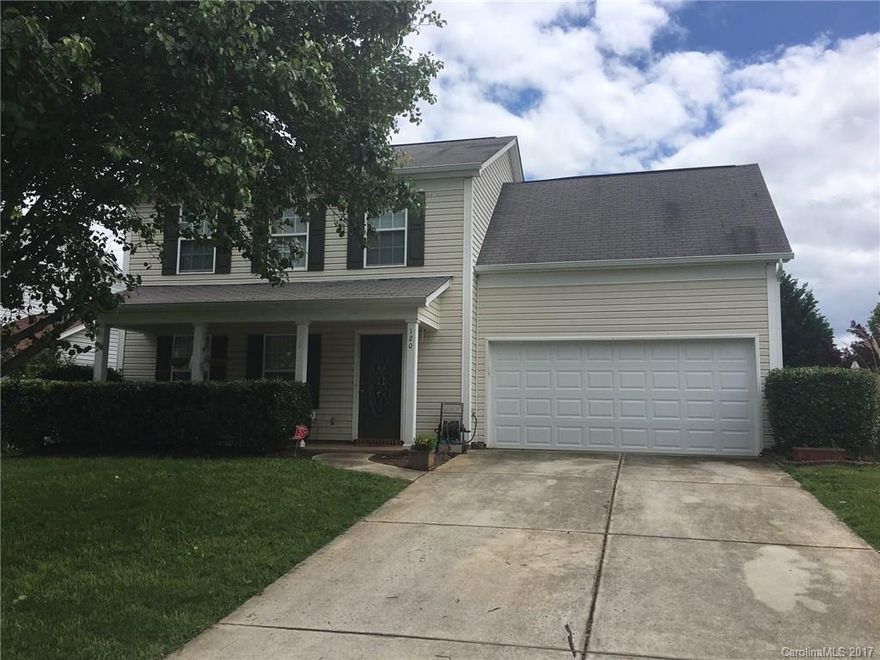 TWO-STORY IN MOORESVILLE THAT IS SO CLOSE TO SHOPPING AND INTERSTATES. KITCHEN FEATURES BREAKFAST BAR & KITCHEN ISLAND.  SPACIOUS GREAT ROOM OPENS TO KITCHEN AND DINING AREA. FANTASTIC FLOOR PLAN WITH LARGE MASTER BDRM. MASTER BATH HAS WALK-IN CLOSET AND GARDEN TUB/SEPARATE SHOWER. GREAT BONUS ROOM OVER GARAGE-FOR EXTRA BR OR PLAYROOM. LARGE BACKYARD WITH PRIVACY .  TWO-CAR GARAGE.     NEEDS CARPET/ PAINT AND PRICED ACCORDINGLY.  BOAT STORAGE IN COMMUNITY.