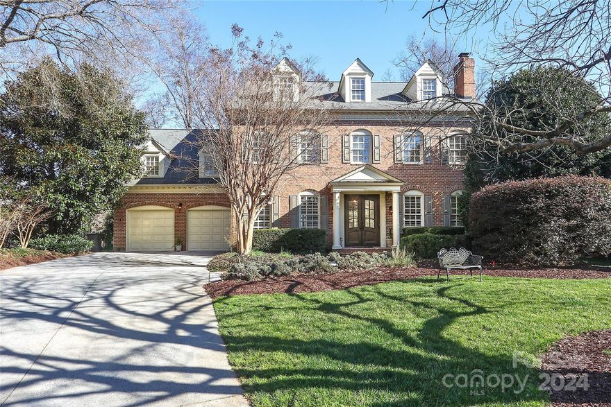 Nestled on a quiet cul-de-sac in Eastover, this inviting home offers a perfect blend of comfort and elegance. Enjoy spacious rooms, high ceilings, beautiful hardwood floors on the main level, and an open floor plan flooded with natural light.   Formal living and dining rooms seamlessly connect to the kitchen, Great Room, and Breakfast Room making it ideal for entertaining friends and family.  Step outside to the covered porch to sit with friends by the fire or read a book in your own peaceful retreat. Head upstairs to the generous Primary Suite with his and her closets and Primary Bath.  There are 3 additional bedrooms and a large bonus room, adding flexibility for a home office, playroom, or extra living space.  Don't miss  the enormous unfinished attic with @ 1400 sf, offering a world of possibilities! Conveniently located to Uptown, hospitals, restaurants, and shopping. The entrance to the Greenway that leads to the Mint Museum is right around the corner.   Welcome home!