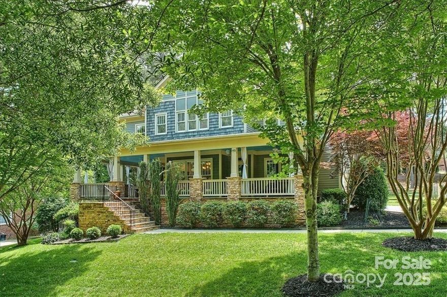 Enjoy Southern charm from the expansive rocking chair front porch w/ a swing, + covered side porch—perfect for AM coffee/PM relaxation. Step inside to find a light-filled great room w/ a cozy gas FP open to the gourmet kit & breakfast. The kitchen is a chef’s dream, featuring a center island, breakfast bar, SS appls, gas cktop, dbl oven, tile backsplash, granite, & a walk-in pantry w/ custom wood shelving.
Additional main level highlights include a formal dining rm, private office w/ French doors, & a large laundry rm w/ utility sink, cabinet storage, & tile floors.Upstairs, retreat to the spacious primary suite w/ a sitting room, walk-in closet, & a luxurious glamour bath complete w/ a soaking tub, dual vanities, walk-in shower, & linen closet. You'll also find spacious secondary bedrooms & a bonus rm w/ French doors, perfect for media space, playrm, or additional office.
The fenced backyard features a covered porch & deck, ideal for entertaining or enjoying quiet evenings outdoors.