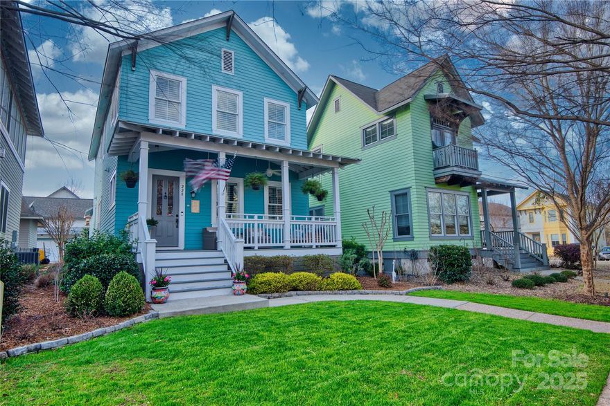 Welcome to the Garden District in Baxter Village. Enter on the large front porch with ceiling fans and inside an open floor plan with plantation shutters, 12 foot ceilings/10 foot doors, gas fireplace, walk in pantry, pullouts in kitchen cabinets, granite and shiplap in half bath, board batten eating area ceiling and stairwell, wood tread stairs with runner, under stairs finished storage area.Continue on upstairs with additional granite in bathrooms with shiplap in the master bath, tiled bathrooms, glass sliding door on tub in upstairs hall bathroom, frameless master shower with bench seat, custom master closet, built-ins in loft,  cabinets in laundry room, upstairs has 10 foot ceilings/8 foot doors. Upstairs, a spacious loft provides a flexible space for a media room, home office, or play area.The primary suite is complete with a custom walk-in closet and a beautifully designed bath. Enjoy all the amenities Baxter Village has to offer-parks, pools, trails, and a vibrant town center.