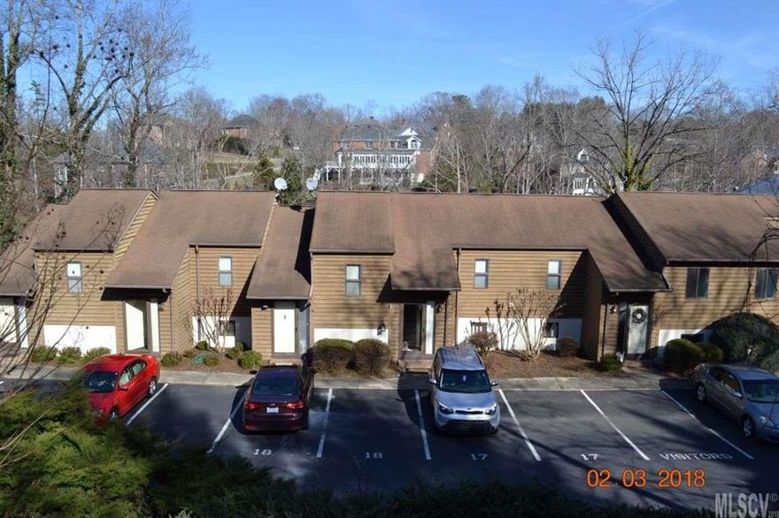 Truly move in ready townhome with wood burning fireplace, new HVAC 7/17, private screen porch/balcony off of master bedroom overlooking creek, water/sewer included in HOA, very private creekside community with pool for residents and their guests, near Jaycee and Geitner Parks, private deck off of den, tiled floors in dining, baths and kitchen, double closets, tons of storage and amazing location convenient to everything!