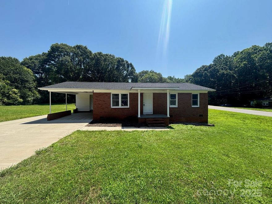 Fully remodeled, three bedroom, 2 bath ranch home with stainless steel refrigerator, microwave, and electric range all included!  ROOF is ~ 2 years old! Freshly painted with beautiful hardwood floors.  Kitchen has a breakfast bar, nice cabinets, plenty of counter space, and ceramic tile floors. Primary bedroom has an ensuite bath with tile shower and new fixtures. Two additional bedrooms share the hall bath with shower/tub combo with new tile. Carport with extra parking space and newer concrete. This great home is centrally located in a quiet Shelby neighborhood close to Uptown and Hwy 74.  Come take a look!