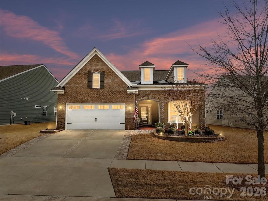 So Many Wonderful Upgraded Features in this Lovely Beacon Floor Plan! Four Season "Champion Built" Glass Enclosed Porch w/Roll-Down Shades & Fan, "SunSetter" Remote Awning w/ Lights, Paver Patio, Fenced Yard w/4 Gates & Fully Irrigated Yard Maintained by HOA! WHOLE HOUSE GENERATOR TO REMAIN! Gourmet" Kitchen Boasts of Double Convection Built-in Wall Ovens, Gas Range & Quartz Counter & Single Bowl Sink. Washer/Dryer & Refrig to Remain! Solid Shelves placed in Pantry. Wood Flooring in Main Living Rms. Family Rm Fireplace w/ Blower is Flanked by two Built-in Cabinets. Breakfast Rm opens to Flex Room ideal for Office, Den, or Dining area. Primary Bdrm on Main w/New Carpet. Frameless Shower Door in Primary Bath w/Tiled Surround & Bench Seat. Quartz Counters on Vanity w/Dual sinks. Walk in closet enhanced with Custom Closet System. Linen w/Wood Shelves. Bedroom 2- Split Bedrm Plan for Guest Privacy. Full Bath on main w/tiled flooring & Quartz Counters. Laundry on Main w/Cabinets added. Upper Level has Large Recreation Rm w/Walkin Closets & 2 attic access areas. Large Bedroom 3 Upper Level w/Walkin Closet & Connecting Full Bath. Bath 3 also has Quartz counters & Tiled Flooring.
Garage w/ Epoxy Flooring, Built-in Metal Cabinet, 2 Lofts, Pegboard, Racks w/hooks to remain. Pull Down Attic. New circulating Water Heater! A lot of home for the money!