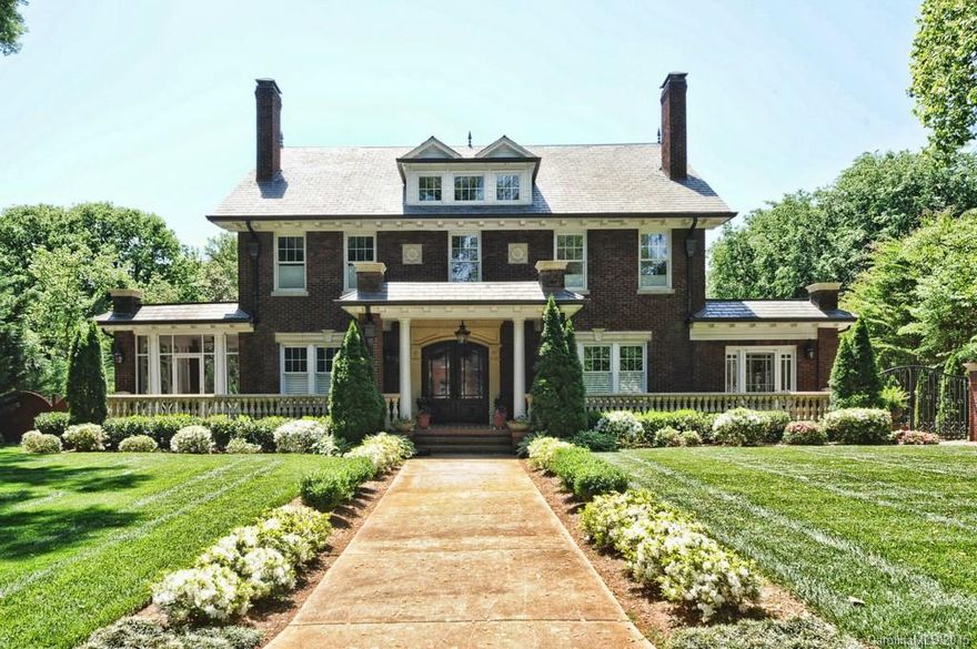 Incredible "Estate" setting in Historic Dilworth. Beautifully renovated w/large gourmet KT, master on main, tall ceilings, beautiful HWs, lots of windows & light. 4 lrg BRs on 2nd flr. Lovely 3rd flr bonus room w/heart of pine flrs. Heated & cooled basement that is not finished but provides great potential & is useable now. 3-car gar w/beautiful finished room above includes full BT & kitchenette. Private bkyd w/large deck, stone water feature & a beautiful pool! Easy walk to shops & restaurants.