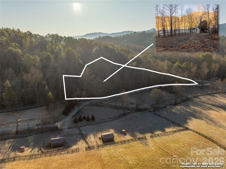 Gorgeous 2.5± acre homesite overlooking the Settlement at Thomas Divide community horse pastures! This easy-to-build lot offers the perfect spot for pasture views and great opportunity to have your own barn and use the community  pastures right in front of the homesite! All this  located in a welcoming mountain community just 8 minutes from Bryson City. The neighborhood directly adjoins the Great Smoky Mountains National Park, providing access to over 500 miles of hiking and  riding trails. Enjoy wide, gently graded roads and convenient access to your future homesite. The community features a preserved horse pasture complete with a barn and riding ring, perfect for equestrian enthusiasts. Designed for those who love the outdoors, the area offers endless opportunities for hiking, biking, fishing, and horseback riding. A scenic walking and riding trail winds around the pasture, while more adventurous residents will appreciate the easy access to the Park’s trail system at the back entrance of Deep Creek.