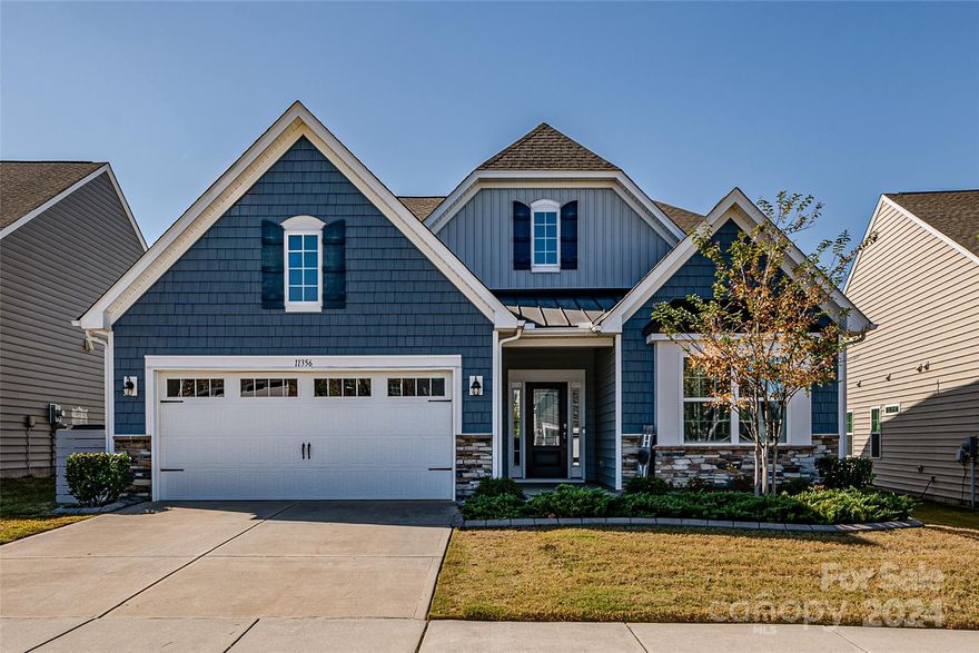 This meticulous 1.5-story home offers modern touches  and comfortable living in the sought-after Chateau community. A great feature you'll appreciate is there is NO CARPET! Enjoy the stunning kitchen featuring a large island that flows seamlessly into the living room w/ gas log f/p, built in cabinets, dining room, and screened porch that leads to the built in grill on your paver patio. The private primary suite, overlooks the backyard and includes a en suite with a separate shower, dual vanities, and a custom WIC.. Upstairs, you’ll find a spacious bedroom with an attached full bath, as well as a generous bonus room. This versatile space can serve as a home office, playroom, or flex space to suit your needs.  The HOA takes care of all lawn maintenance, giving you more time to enjoy the community’s amenities, which include a clubhouse, pool, pickleball court, and pocket parks. Conveniently located near schools, highways, and shopping, including the nearby Rivergate Shopping Center,.