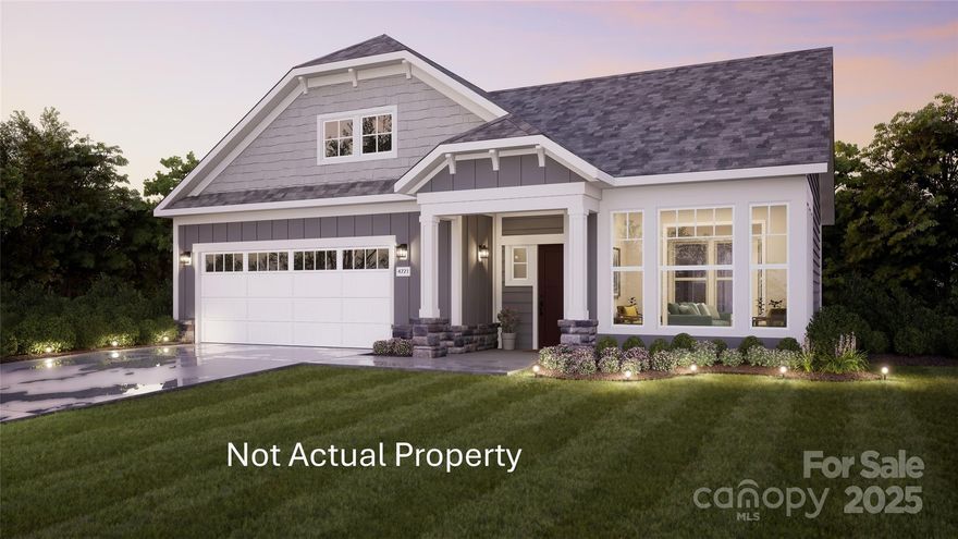 Inventory home - price has been reduced $25,000 PLUS no lot premium ($15,000) and 2 years of HOA paid - Must close by 3/31/26. This luxury ranch home features the Palazzo floor plan with a grand entrance & open layout. Luxurious selections, such as deluxe kitchen and gorgeous light filled 4 seasons room. Spacious owner's suite w/ a beautiful bathroom and ample storage space. Convenient features incl a centrally located laundry room. The community is conveniently located in the town of Charlotte, NC near the University District. Here, you’ll find a boutique neighborhood of 140 homesites, each designed to offer the perfect blend of comfort, luxury, and low-maintenance living. The majority of homesites in this community back up to a mature tree line or green open space. Take advantage of future amenities including 2 clubhouses each with a fitness center, a sparkling pool, indoor/outdoor fireplace, screened porch and Pickleball court!  Enjoy a beautiful stroll through this park like setting community & explore the outdoors. This Quick Move-In home is READY!!