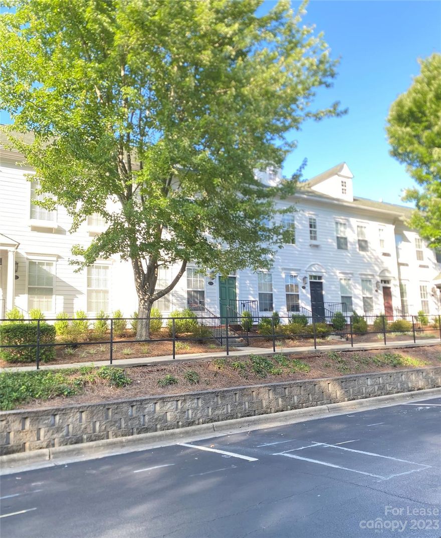 PRIME LOCATION in the heart of downtown Matthews!  This well maintained  2 story townhome displays an open concept , modern flooring on the main level, corner fireplace w/ gas logs , breakfast bar, dining room, pantry and stainless appliances . Upstairs features two bedrooms with their own in-suite private bathrooms and walk-in closets. 2"blinds through out and plenty of natural sunlight ! Enclosed patio area with additional storage .  Washer/dryer included. 1 pet permitted with non-refundable pet fee of $300 and monthly pet rent $25.00 (PET RESTRICTIONS APPLY). Walking distance to all the  HOT SPOTS! .You will love the small home town feel that Matthews offers from the Post office, Four Mile Creek Greenway, library, Town Center, my favorite Farmers Market and Hardware store, specialty shops, dining and the many year around events at Stumptown as well as parades, car shows and movies in the park. FOR IMMEDIATE MOVE-IN.