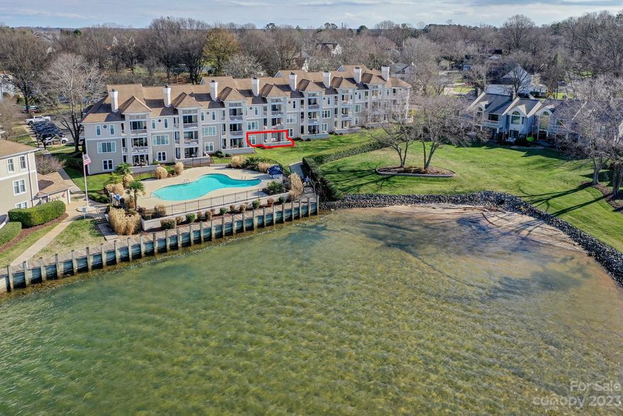 Ground floor 3 bedroom 2 bathroom condo in The Moorings complex of Vineyard Point. One of the most desirable condo locations on Lake Norman. First floor location provides easy access to condo from both parking lot and lake side/pool. Open floorplan with 3 bedrooms and 2 full bathrooms. Laminated wood flooring throughout the condo. Large waterfront porch is covered and can be accessed from both the living area and the primary bedroom. Porch floor has been covered with teak wood interlocking deck tiles. Primary bedroom has a great lake view, large closet, tub/shower combo. Boat slips can be leased. Current owner has a slip leased through April 2024 that can be transferred. So no waiting list to get a boat slip. Seller is willing to sell furniture and pontoon boat (See Pictures) in addition to the condo. Amenities include pool, tennis court, and waterfront boardwalk.