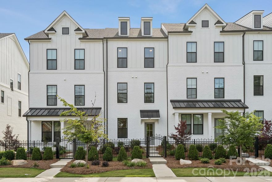 If maintenance free living, being close to the Greenway, SouthPark, Uptown, medical and financial districts, the CLT Douglas Airport, shopping and terrific dinning is important to you, then you have found your next home.  Come experience this STUNNING, townhome with a TWO car GARAGE is in the heart of South Charlotte.  The main living level features tons of natural light in the spacious great room and a gourmet kitchen with large glass doors that overlook a quaint upper balcony facing a green space.  This kitchen has an oversized island & stainless steel appliances, drop-in cooktop and wall oven, microwave and SS hood- perfect for entertaining. The serene primary suite features a generous walk-in-closet & ensuite bath with dual sinks, a walk-in tile shower with semi-frameless glass door & tile bench seat. Two secondary bedrooms, a full bath and laundry area complete the 3rd level.  Special tinted coding on windows in primary bedroom and sliding doors allow for light but privacy. The entrance floor has a multi-use bedroom/study/office with a full bathroom adjacent to the foyer. Two closets in foyer allow for great storage. Come experience this turnkey townhome and inquire about purchasing it furnished.  The LOCATION is perfection. The two bay garage is a rarity.  This property is a wise investment for any homeowner.
