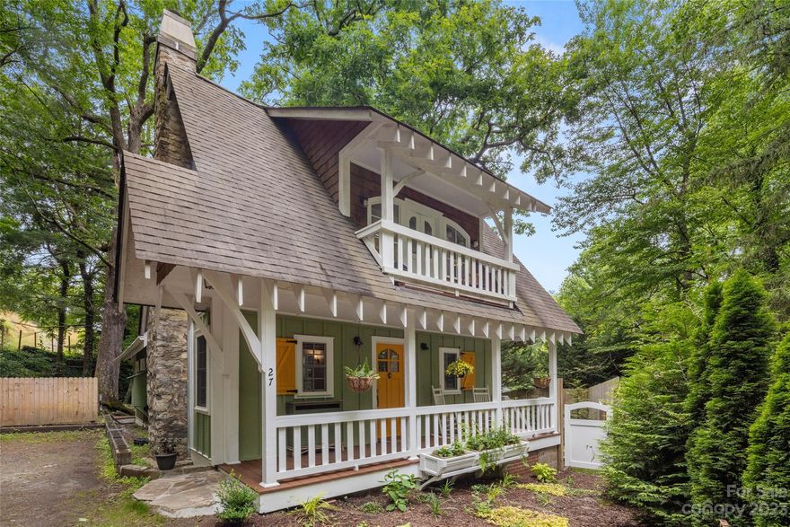This enchanting craftsman-style cottage is nestled in a serene woodland setting, 2 blocks from Main St Saluda. Every part of this property exudes charm and tranquility. One side is bordered by a gentle creek, the other by a stocked pond. Relax on the screened porch,listen to soothing sounds of the waterfall flowing into the pond.  This modernized cottage offers a 2nd floor private suite as a sanctuary, as well as first floor bedroom and bath. Move-in -ready with quality craftsmanship, with interesting rooflines, custom woodwork, engineered wood floors, quality countertops, and windows that bring in beautiful natural light. Offers a 395 SF workshop that can be easily made into a finished guest house or studio.  Highest and Best Offer by 1pm Monday 6/19 please.
