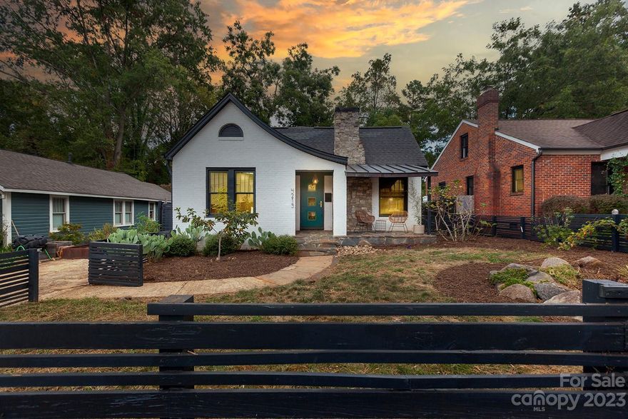 Want a home that feels like a work for art? This is it! A striking modern addition on the back creates a two-story great room, with office/loft and glass garage door to the outside. There's a spacious primary suite, with vaulted ceiling, custom walk-in and luxurious bath. There are 2 more beds, and 2 more baths. At the front of the house, a living room/lounge overlooks the kitchen with custom wood cabinetry, quartz countertops and open shelving. It connects to the dining, with built-in banquet and additional storage. Relax on the porch overlooking the fenced front yard, or out back on one of three patios. There's an additional 263 sq. ft. studio out back, heated and cooled, along with a sauna and an outdoor bathtub. Special green features include an automated rainwater catchment system feeding the property's irrigation, plus southwest-facing solar panels to reduce electric bills. This is a unique opportunity to own a showplace unlike any other! Welcome home.