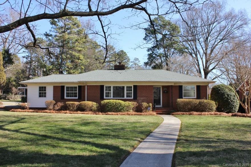 Stunning mid-century ranch lovingly maintained by it's original owner! Amazing craftsmanship and character just minutes to popular PlazaMidwood and NoDa, but at a fraction of the cost. Located in a special neighborhood with large lots, tree-lined streets, and friendly neighbors. One of Charlotte's secret gems! Original glowing hardwood floors throughout, perfect '50s style tiled bath, and a tongue & groove paneled den w/fireplace. NEW: paint, lighting, roof, energy efficient windows. A must see!