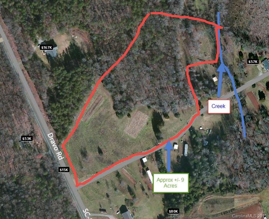 Water will need to be well and septic nothing currently perked or tested. Lot is currently 10.01 acres.  Seller is going to keep 1.01 acres so 9 acres will convey with sale. Stream on the back of the property that could be used for horses or live stock. Pasture will have to be fenced. Great place on the knoll for a home. Partially wooded and partially cleared.