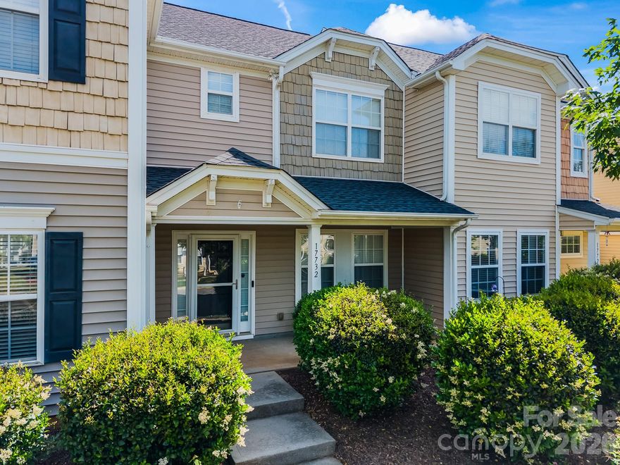 Welcome to 17732 Caldwell Track Dr, a charming townhome in the Caldwell Station community. Step onto the covered front porch and into a living room that flows into the kitchen. The kitchen features a walk-in pantry, center island with additional seating, and opens to a dining area—perfect for everyday living and entertaining. From the dining space, enjoy direct access to the back patio with a convenient storage closet. A half bath and laundry closet complete the main level. Upstairs, you’ll find two ensuite bedrooms, offering privacy and flexibility. The primary suite features a vaulted ceiling, walk-in closet, and an ensuite bath with a tub/shower combination and single vanity. The second bedroom also includes its own full ensuite bath, making it ideal for guests or roommates. Residents enjoy access to community amenities, including an outdoor pool, playground & picnic area. Ideally located just minutes from The Cain Center for the Arts (~2 miles) and Birkdale Village (~5 miles), with easy access to dining, shopping, and more—this home offers both comfort and convenience. Don’t miss everything it has to offer!