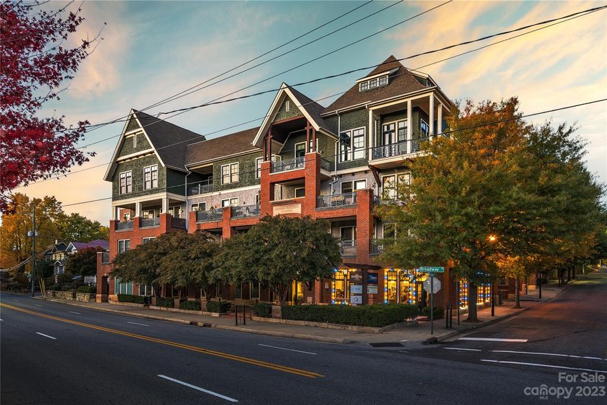 Welcome to the premier residence at 190 Broadway Street in Downtown Asheville.  This top-floor corner retreat boasts 11’ to 13’ foot ceilings throughout and provides sweeping views of Asheville’s unique skyline. Once inside you’ll find abundant natural light seeping through two walls of massive windows, three covered terraces lining the southern and western walls of the residence, an open and inviting floor plan, newer stainless steel appliances, bamboo flooring, and luxury appointments throughout.  The Pioneer Building offers exercise facilities, a community rooftop space, street-level coffee shop and a walkability score of 95! The property abuts Whole Foods, is a short walk from UNCA, Trader Joes, Whole Foods and several of Asheville’s James Beard nominated chefs and their restaurants. In addition, the unit is only a few minutes from and Library. Plus, there is a dog walk across from the beautiful Montford gardens just across the street. The location is par to none!