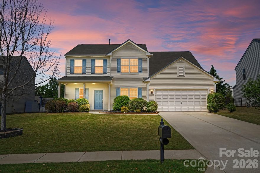 Beautiful 2-story home offering 4 bedrooms and 2.5 baths with an open, spacious floorplan. The main level features BRAND-NEW LVP flooring, a flex room, and a dedicated work-zone area—perfect for today’s lifestyle. The kitchen includes an island, FRESHLY PAINTED cabinets, a microwave with exterior venting, and a walk-in pantry, and it opens to the dining area and living room with a cozy gas fireplace.

Upstairs, the primary suite is accompanied by three additional bedrooms and a convenient laundry room with a sink.

Enjoy the fenced backyard with an extended patio—ideal for relaxing or entertaining. Located in a beautiful community with a fantastic location, and the pool, playground, and picnic area are just across the street.