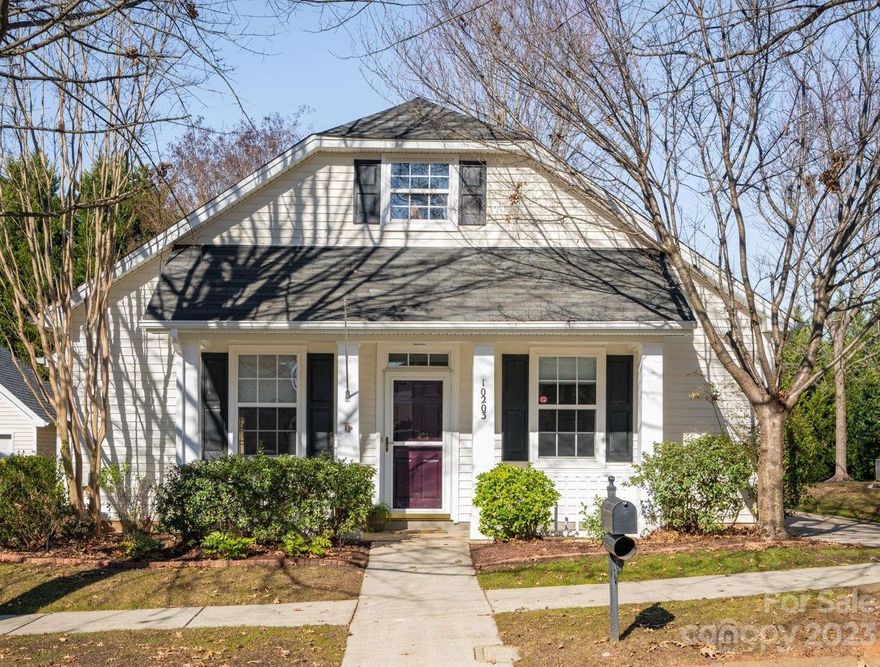 A RARE GEM in the heart of Cornelius! This ranch home, located in Caldwell Station, has been recently updated with new flooring, chic tile, upgraded light fixtures and window shades. The open concept features a spacious great room with fireplace, kitchen with island, plenty of counter space and granite countertops. The large laundry room has plenty of natural light, shelving, cabinets and a washer/dryer that convey! Enjoy seamless indoor-outdoor living with a covered front porch that overlooks the tree-lined streets and large brick patio space behind the detached garage. With walk-in closets and floored attic space above the two car garage, storage is not an issue! Conveniently located near top-rated schools, Lake Norman, Birkdale Village, greenways, and the charm of Davidson and Antiquity.