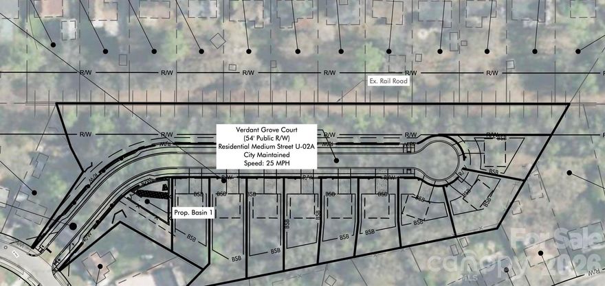 Fully entitled infill opportunity in Charlotte’s Verdant Grove – bring your builder and break ground without the usual delays. This 4.20± acre site at 2713 Dora Drive has already been subdivided into nine N1-B zoned lots for detached single-family homes, with approved construction documents on file (LDCP-2025-00531). The layout features a new public residential medium street, Verdant Grove Court (54' public right-of-way, 25 mph), serving nine lots ranging from approximately 8,016–10,994 sq ft, each meeting or exceeding the minimum 8,000 sq ft lot size and 60' width standards. Front, side, and rear setbacks (27' front, 5' side, 35' rear) are already established with a lot data table, building coverage, and fire-flow separation criteria integrated into the approved plan set, streamlining your architectural and permitting process.

Engineering, civil, and environmental lift has been substantially completed for you. The seller engaged ACRO Development Services to prepare a full construction plan set including: existing conditions and demolition, phased erosion and sediment control (NCDEQ compliant), roadway profile, grading and utility plan, storm sewer profiles, culvert plan/profile, basin detail, and landscape/tree preservation plans. Stormwater is designed with a skimmer sediment basin and post-construction sand filter configuration, engineered ditch systems, and a culvert crossing of the intermittent stream that respects the 30' Post-Construction Stormwater buffer and keeps development outside of state-regulated water supply watersheds in the Catawba River Basin. Fire access and apparatus turning movements for a CLT fire truck and SU-30 single-unit truck are already modeled and approved, and the subdivision is designed to meet a needed fire flow of 750 gpm with minimum 21' building separations between homes.

Utilities and access are planned to municipal standards, allowing a builder to focus on vertical product, pricing, and absorption. Plans show public water and sanitary sewer extensions with domestic services and laterals stubbed to each lot, along with stormwater conveyance, curb-and-gutter (CLDS 10.19), sidewalks, ADA curb ramps, and required sight triangles. Direct driveway access to Dora Drive is prohibited, concentrating access on Verdant Grove Court for a cohesive streetscape and improved traffic safety. The site is bounded by established single-family neighborhoods on three sides and the Aberdeen Carolina Western Railway corridor and woods to the north, giving future homeowners a balanced feel of connectivity and privacy in a mature area of Charlotte. City of Charlotte UDO green-area, perimeter tree planting, and tree save/heritage mitigation have been addressed through the approved landscape and tree preservation plans, including multiple green spaces contiguous with the intermittent stream and perimeter plantings along Verdant Grove Court and Dora Drive.

This is a rare chance to acquire a small-scale, shovel-ready subdivision in an infill location where the heavy lifting—survey, subdivision layout, zoning compliance, stormwater, utilities, tree save, and city coordination—has already been completed. Ideal for a builder looking to quickly deliver nine new single-family homes without the usual entitlement risk and timeline; step in at the construction phase and execute your product program on lots that are already defined, approved, and positioned for strong buyer demand! Full plans will be emailed.