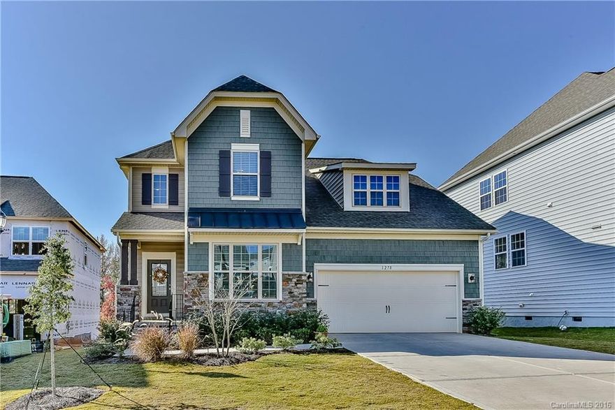 One year new home in the Waterside community - where they say: "Welcome Home To The Easy Life!"  This 3 bedroom/2.5 bath home is stunning, and the fenced back yard overlooks the woods out back.  From when you first walk in, you will love the look and feel of this home, with beautiful wood floors, high ceilings, archways, a gorgeous kitchen, and much more.  The location is convenient to highways, with shopping and dining close by.  Don't wait to build - come and get this beauty now!