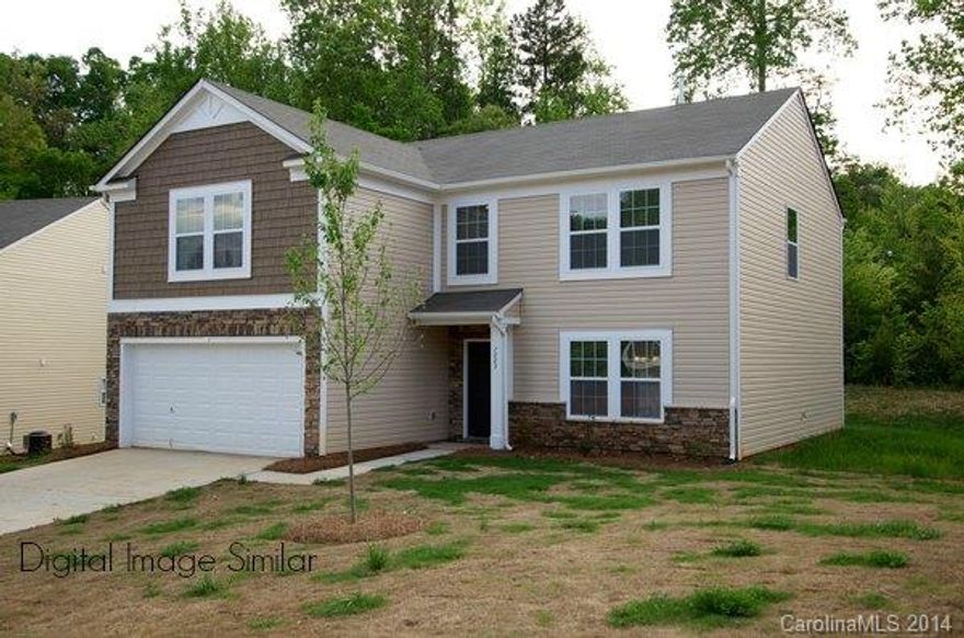 NEW 4BR w/loft, 2 car garage w/storage area.  Stone on exterior located on corner lot.  Island in kitchen with breakfast seating, ceramic backsplash.  Formal dining rm and breakfast area.  Huge FR that is open to the kitchen.  Master Bath has separate shower, garden tub and dual sinks.  Large closets in BRs.  Qualifies for up to $7500 in down payment assistance through House Charlotte.
