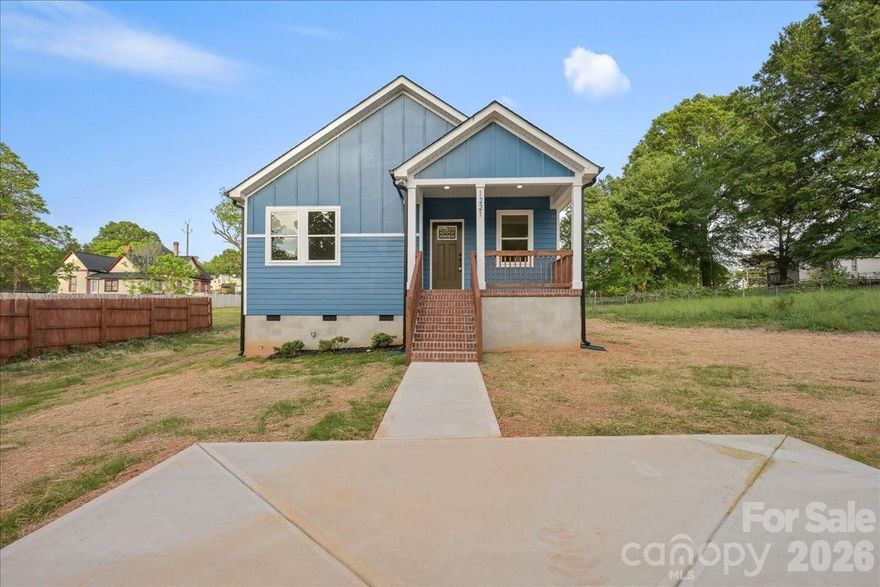 Experience the perfect blend of style and functionality with this new construction residence in Statesville NC. Designed with modern living in mind, this home features a spacious open-concept floorplan, ideal for both everyday comfort and entertaining guests. Enjoy three generously sized bedrooms and two full baths, offering flexibility for its new buyer or remote work needs. The chef-inspired kitchen showcases sleek stainless-steel appliances and granite counter tops. Step outside to your private backyard. No HOA too. Don't miss your chance to own this incredible property. This property may qualify for 100% financing, combined with two incentives grand from the lender of up to $5000 for closing cost assistance and $5,000 down payment assistance.