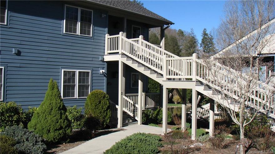 Beautiful 3 Bedroom / 2 Bath condo at Lake Junaluska.  Built in 2007, this lovely 1st floor unit has  hardwood floors throughout; beautiful propane fireplace in Great Room; modern Kitchen with silestone counters, custom cabinets, & SS appliances. Master Bedroom has walk-in closet & beautiful Master Bath. Beautiful views of gazebo & private pond from covered back deck.  Easy walk to Lake activities. Subject to Lake J R&R.