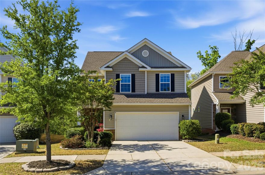 Welcome home to one of the most sought-after lifestyle communities in the Fort Mill area! Perfectly positioned on a premium wooded lot with no homes to be built behind, this move-in ready gem offers the privacy and natural backdrop today’s buyers are searching for. Inside, you’ll find a light-filled, open-concept floor plan designed for both everyday living and effortless entertaining. The spacious kitchen is a true centerpiece, featuring granite countertops, tile backsplash, stainless steel appliances, a single-bowl sink, and generous bar seating—flowing seamlessly into the main living areas. Beautiful 5” plank hardwood flooring spans the main level, complemented by elegant upgrades including a leaded glass front door, iron baluster staircase, and designer touches throughout. Upstairs, the expansive primary suite provides a relaxing retreat with plenty of room to unwind, while three additional bedrooms and a versatile loft offer flexibility for work, play, or hosting guests. Beyond the home, experience the unmatched lifestyle of Waterside—one of Fort Mill’s premier communities. Enjoy resort-style amenities including a pool, tennis courts, fitness center, scenic walking trails, baseball fields, basketball courts, playgrounds, and direct access to the Catawba River. Located within a top-rated school district and just minutes from shopping, dining, and everyday conveniences, this is where location and lifestyle come together. This is more than a home—it’s the lifestyle you’ve been waiting for.