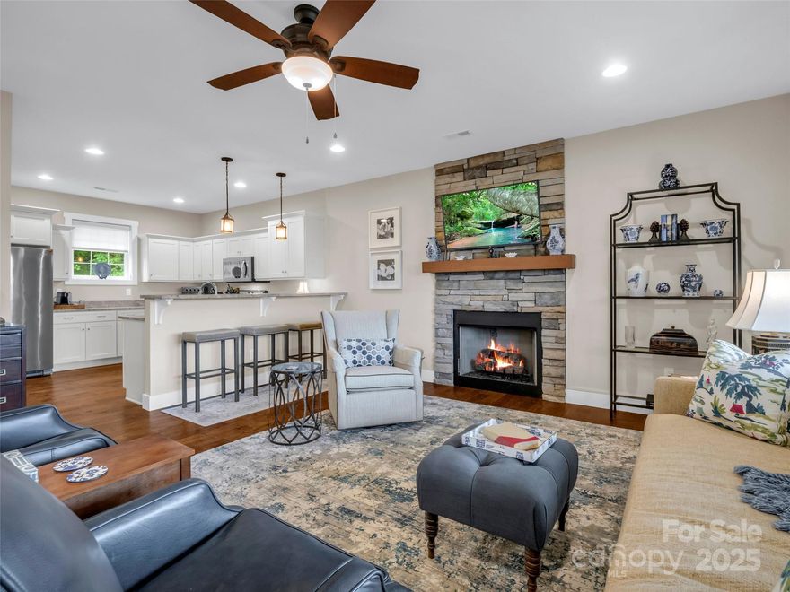 Here's an opportunity to purchase a beautiful one story condo in the gated community of The Vista at Bills Mountain. Enjoy the gorgeous sunsets toward the Hickory Nut Gorge along with the mountain views from the Primary bedroom, Living room and rear porch. Many upgrades to this unit including a back porch that has been covered and screened in for your comfort. Great clubhouse, gym and pool. Pictures do not do this unit justice. A must see for anyone looking for a great Condo. Furniture available with acceptable offer.