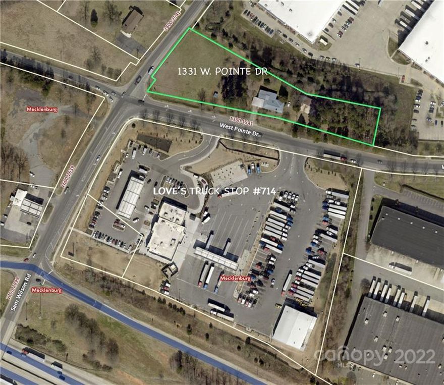 3 Acre +/- Tract that is currently Zoned Multi-Family but can be Re-zoned Commercial.  Approximately 1000 feet from the I-85 southbound exit ramp (Exit 29, Sam Wilson Road). Also minutes to I-485.  I-85 South is heavily traveled from Charlotte to Atlanta. Beside new Major Franchise Truck Plaza and Large Industrial Park. Property fronts Sam Wilson Road and West Pointe Drive. Would be perfect for national franchise restaurants, hotels, and retail. This is a duplicate listing of MLS 3441265 which is also showing as  a land listing.