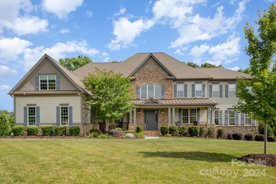 Welcome to this 5 bed/5 Full bath exquisitely maintained home with over 6,000 sq ft in popular Bromley community. Step inside and be greeted by a grand foyer with an impressive imperial staircase. The main level of this home boasts an open floor plan. The spacious living room offers an inviting atmosphere with lots of natural light. The gourmet kitchen features high-end Jenn-Air stainless steel appliances, granite countertops, lots of cabinet space with a center island over 11ft long, and a walk-in pantry. There is a first-floor bedroom with a full bath.
The upstairs master suite offers a peaceful sanctuary to unwind. The suite features a spacious bedroom with 2 sitting areas, separate walk-in shower, dual vanities, and LOTS of closet space.  There are 3 additional bedrooms on the 2nd floor each with an attached private full bath. The outdoor living space provides an expansive backyard that stretches over a leveled 1+ acre lot.