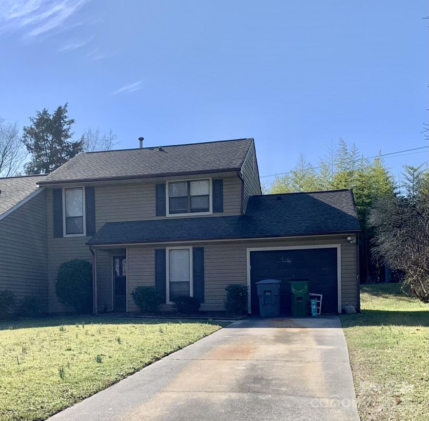 Affordable with NO HOA! Excellent South Charlotte location just off 485 near shops, the mall, restaurants and more! 2 sizable bedrooms- each with adjoining full baths plus a half bath off the living room, wood burning fireplace, kitchen with breakfast area, separate dining room, 1 car garage, back patio with nice sized yard. HVAC replaced two years ago. Don’t sleep on this one- will go fast!
