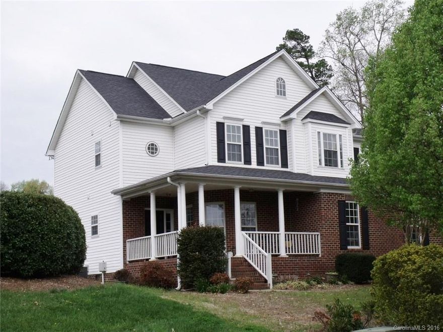 Fantastic Mooresville/Lake Norman location. Home features a waterview. Freshly painted neutral color. 4 Bedrooms and 2.5 bath. Formal Living Room & Dining Room.  Kitchen features breakfast bar, pantry & breakfast area. Great Room w/ fireplace. Sunroom w/ lots of natural light. Upper level boasts Master Suite w/ walk-in closet & Master Bath. 3 generous sized secondary bedrooms. Laundry on upper level. Stairs to attic, great for lots of storage. Fenced back yard. Community pool & more.