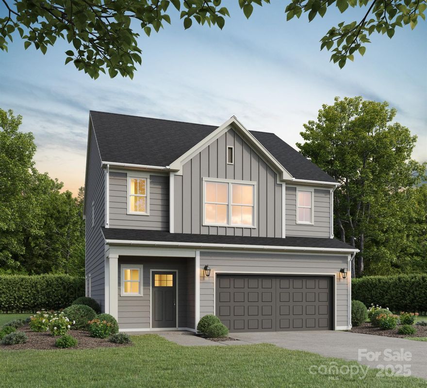 Welcome to Sadler Village, the newest community built by Red Cedar Homes, located just 10 minutes from Charlotte airport & 15 minutes from Uptown. This unique Aspen home includes 4 bedrooms, 3.5 baths & double-car garage. Gorgeous vinyl plank flooring throughout first floor seamlessly connects living, dining & kitchen areas. Kitchen features soft-close, dovetail shaker cabinetry & quartz countertops paired with beautiful tile backsplash that shines next to the stainless-steel appliances. Primary suite & 2 bedrooms are on the 2nd floor, as well as laundry room with recessed dryer vent. Primary suite boasts walk-in closet & luxurious primary bathroom with tile floors, tile shower walls & framed glass door. Third floor has 4th bedroom, walk-in closet & another full bath! All full bathrooms have beautiful quartz countertops atop shaker, soft-close cabinets & framed mirrors. Ready in May 2025!