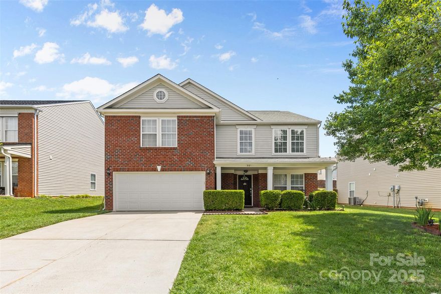 Your Dream Home Awaits! Step into this captivating home that combines modern comfort with timeless style. 4bedroom +office +2.5 bath. The bright and open floor plan is flooded with natural light. The spacious living room offers the ideal setting for entertaining guests or relaxing in comfort. A dedicated office on the main level adds convenience for remote work or study. The stylish kitchen features elegant quartz countertops and newer appliances, making it both functional and sophisticated. Upstairs, you'll find four generously sized bedrooms, each with ample closet space to meet all your storage needs. The luxurious primary suite includes a full walk-in closet and a beautifully appointed bathroom. Recent updates include a new roof in 2023 and modern appliances. New paint and flooring. Step outside to a private backyard retreat, complete with a covered porch and an oversized extended patio—perfect for hosting unforgettable BBQs or simply enjoying the serenity of your surroundings.