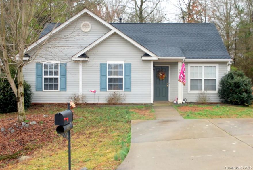 Absolute Dollhouse!!!  This 3Bed/2Bath Ranch is Move In Ready.  Open Great Room w/Gas Fireplace & Bright Sunny Windows.  Great Size Master w/Private Master Bath Featuring Separate Shower & a Garden Tub. Eat In Galley Kitchen. New Roof, Cul -De-Sac Lot, Wooded Back Yard & Patio Area. Just Minutes from Schools, Shopping & Dining. Perfect Home for 1st Time Home Buyers.  USDA Approved!