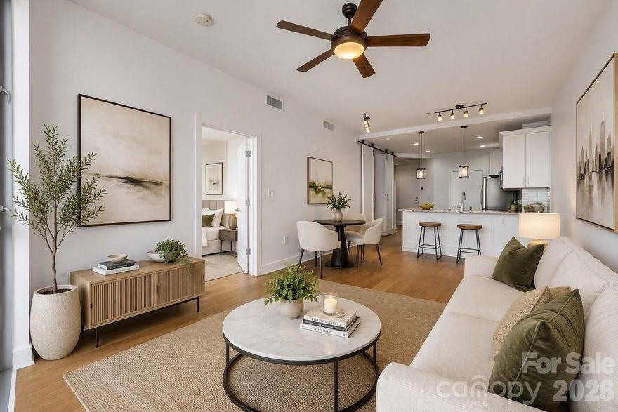 Experience elevated Uptown living in this beautifully renovated 1 bedroom Plus DEN -condo at 333 West Trade, Unit 2002! Offering breathtaking skyline views and modern luxury, this move-in-ready residence has been extensively updated with high-end finishes throughout. Recent renovations include new flooring installed last year, upgraded cabinetry, stylish countertops, and a fully refreshed kitchen featuring all new appliances. Major system upgrades include a brand-new HVAC system and new washer & dryer, providing comfort, efficiency, and peace of mind.
This light-filled open-concept floor plan offers spacious Kitchen and Living areas, ideal for entertaining or enjoying vibrant Uptown Charlotte living. Step onto your private balcony and take in stunning city views from the 20th floor. Located in one of Uptown Charlotte’s premier high-rise communities, residents enjoy convenient access to restaurants, nightlife, Panthers games, entertainment, shopping, and the light rail. Building amenities include:
Sky terrace Pool, Gas Grills, Clubhouse, Gym, Fire Pit, EV charging stations, Amazon Hub.
Whether you are searching for a luxury Uptown Charlotte condo, a fully renovated high-rise residence, or an exceptional investment opportunity, this condo delivers style, location, and value. Don’t miss your chance to own a beautifully updated condo in the heart of Charlotte!