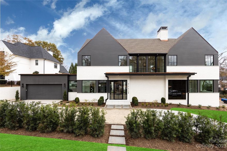 Located on the corner of Willow Oak and Townes in Myers Park are two homes designed by Greg Perry and built by Jas-Am showcasing modern architecture with clean lines and contemporary open spaces. Both homes feature fully enclosed private rear yards, each with their own salt water pool and cabana. Both feature 2 car garages. 3235 Willow Oak features over 4200sf with primary suite down, and 3 additional bedrooms upstairs in addition to a large bonus room that could be a 5th bedroom. Separate office downstairs, fabulous bar, laundry rooms on both floors, Beautiful kitchen with separate scullery/pantry, and dedicated pool bath right inside the door from the cabana. These homes are built to last with their high end timeless custom finishes and upgraded building materials. See attached features sheet for more information. 85" frame TV in family room to remain.