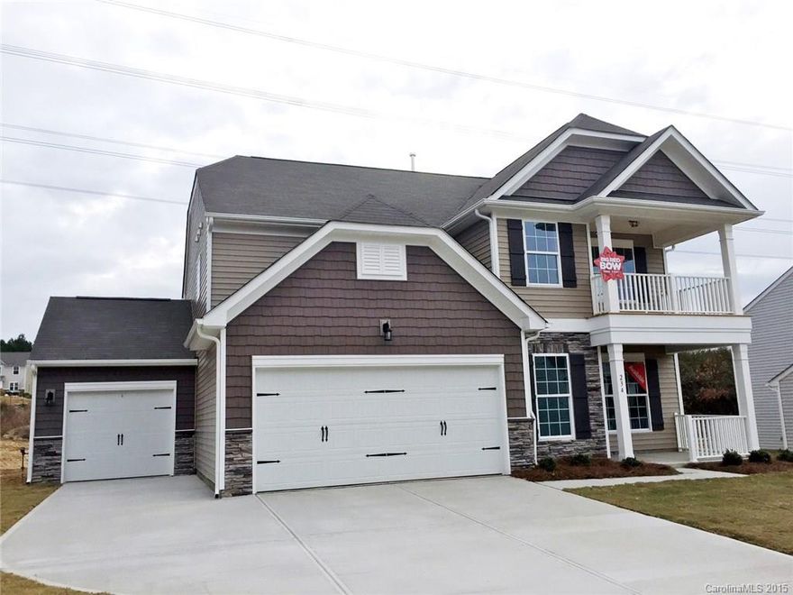 A beautiful new home in a beautiful community!  Covered porch in rear for all of your outdoor gatherings! Upgraded light and plumbing fixtures, ceiling fans, tile in master bath shower and upgraded floors throughout!  Kitchen boasts maple cabinets, granite countertops, tile backsplash and stainless gas appliances!  Don't miss seeing this one - come see today!