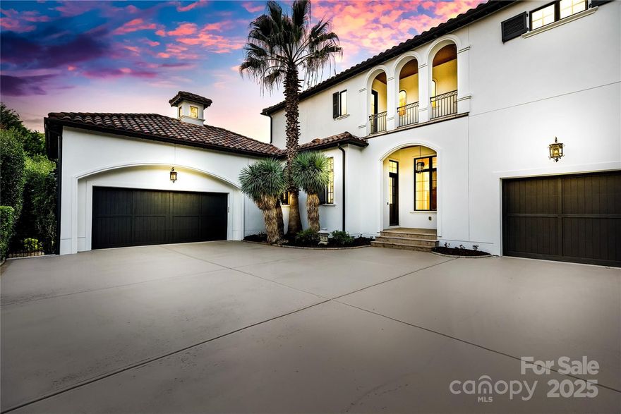 Spanish-inspired Kingswood Homes masterpiece in the heart of SouthPark. This architectural gem features a Mission-style tile roof w/glass cupola, 6 BED, office, and media room w/built-ins, wet bar, & beverage fridge. Grand living spaces boast 20-ft ceilings, arched doorways, detailed millwork, plantation shutters, and hardwoods throughout. The chef’s kitchen offers 16-ft ceilings, Wolf appliances, Sub-Zero fridge, large island, and custom cabinetry. Dining with exposed beams flows into a wine room. The primary suite has patio access,luxury bathroom & California Closet. All secondary bedrooms are en-suite; two share a Spanish-style balcony w/arched openings. Outdoor living includes a covered patio with wood ceiling, fireplace, built-in grill, infinity-edge pool. Expansive backyard allows room for future amenities. Includes 2-car garage, 1-car garage, detached storage, updated systems, and newer driveway. Minutes to SouthPark Mall, Phillips Place, dining, shopping, greenways, and golf.