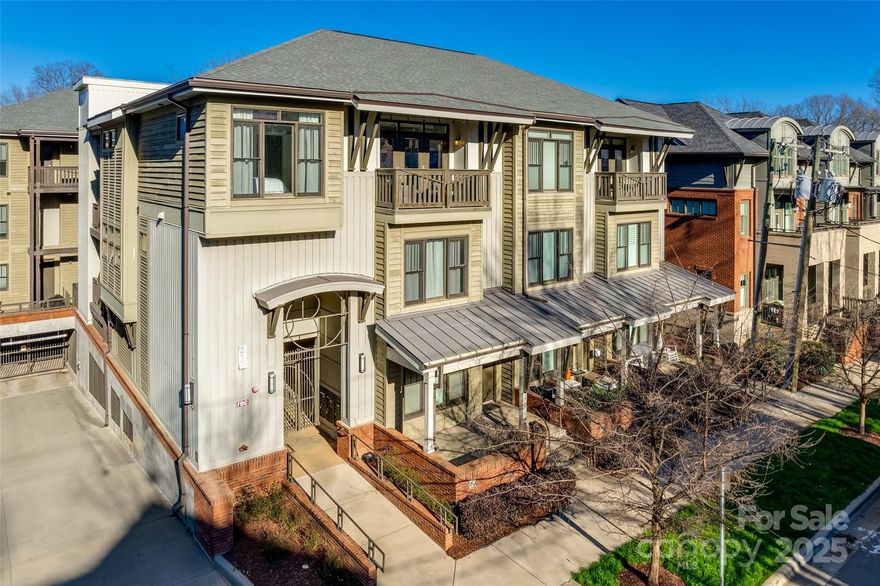 Welcome to this charming end-unit, two-story condo in the highly sought-after Dilworth Terrace, located in one of Charlotte's most desirable and walkable neighborhoods! This 2-bedroom, 2.5 bathroom home features beautiful hardwood floors throughout, brand-new plantation shutters, a renovated kitchen, and the added convenience of a new coat closet on the main floor. Additional storage is available with a separate unit in the garage. Steps away from the heart of South-end and the train station for quick access to Uptown/LoSo/NoDa. Don't miss out on this incredible opportunity to live in the heart of Charlotte!
