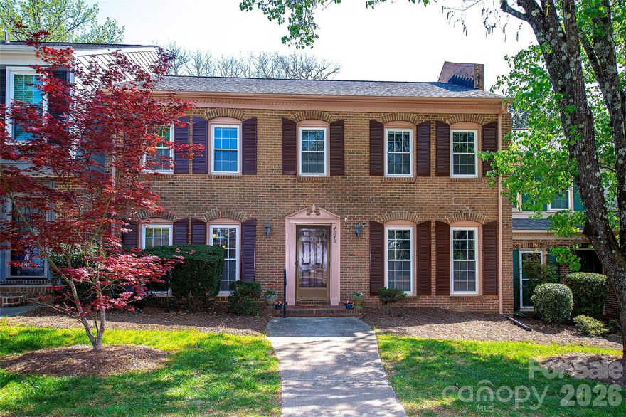 Welcome to 4248 Woodglen Lane ~ an opportunity to own a townhome in sought after Carmel Hollow and make it your own! This 3-bedroom, 2.5-bath townhome offers a traditional layout with a spacious rear sunroom/porch with two skylights that adds valuable living space year-round. Just across the street, everyday life gets easier with grocery, coffee, and dining options right at your fingertips in Olde Towne Village ~ no car required for your morning run or last-minute dinner plans. Zoned for highly regarded schools and conveniently located near SouthPark, you’ll enjoy quick access to shopping, dining, and major commuting routes. Inside, the home has been well cared for with fresh interior paint (walls, doors, windows, and trim), all-new carpet and luxury vinyl tile flooring in the kitchen, laundry, and primary bath. Additional Updates: Roof is approximately 7 years old, HVAC units (2020/2025). Water Heater (2025). This home is ready for your personal touch; an ideal setup for buyers who want to build equity while customizing to their style. If you’ve been waiting for the right location with room to make it yours, this is it. Monthly dues include an amazing community pool, water/sewer, cable, lawn maintenance, and exterior maintenance. Come see! Furnished photos are virtually staged.