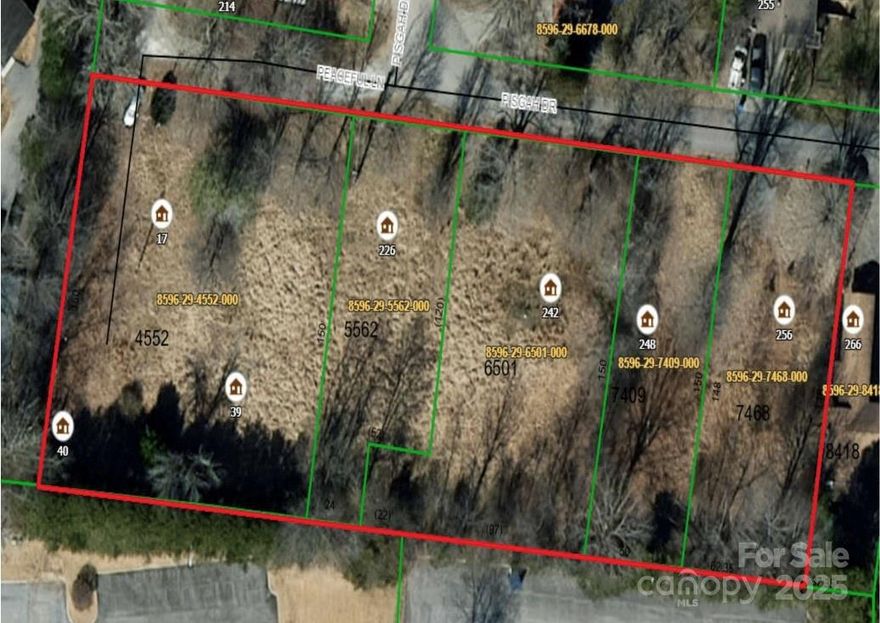 Five contiguous parcels of land for sale, ideally located within the city limits
of Brevard, North Carolina – just a few steps from Brevard's greenway system, leading to Pisgah National Forest, recreation amenities, breweries, shopping and downtown. Offering a combined total of approximately 1.4 acres, this property is zoned "Conditional" due to prior development plans but can be reverted to the neighborhood base zoning district "General Residential - 8" through a rezoning application process (buyer to confirm). The parcels are partially cleared and are on level grade presenting an excellent, in-town opportunity to add housing supply while incurring minimal site costs.

Buyer to verify road maintenance responsibility, zoning restrictions, utility availability and access.