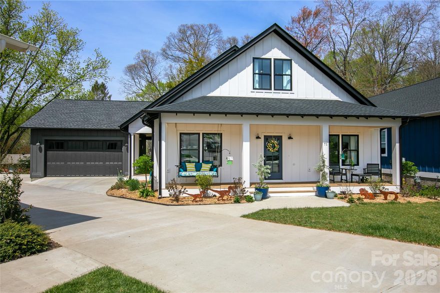 Welcome to 71 Hidden Pond Lane, where modern farmhouse style meets easy, everyday living with just the right amount of personality. Originally designed as a five-bedroom home, the sellers are currently using two of the bedrooms as an office and a bonus room, creating ideal spaces for remote work, hobbies, movie nights, or simply keeping life organized. Need all five bedrooms again? No problem, they can easily be converted back.

Built in 2023, this home brings that fresh, clean feel with thoughtful upgrades already in place. From the moment you arrive, the inviting front porch, custom landscaping, and extra two-car parking pad make hosting friends and family feel effortless and fun.

Inside, the bright and open layout is made for real life. Whether you are entertaining a crowd or enjoying a quiet night in, the space feels warm, connected, and comfortable. Hickory hardwood floors, custom lighting, and stylish tile add character, while large windows keep everything light and airy. The upstairs has been expanded for even more living space, and one of the bedrooms even features a hidden, lockable storage compartment because who doesn’t love a great secret feature?

Downstairs, the walk-out basement is unfinished and ready for your vision. Create additional living space, a workshop, fitness area, or the ultimate hangout spot. It is a blank canvas with tons of potential.

Step outside and you will quickly see why this home stands out. The extended porch is ready for your natural gas grill and features a cozy fireplace that makes it just as inviting on cool evenings as it is on sunny afternoons. This is the kind of space where weekends tend to disappear in the best way.

The landscaping has been thoughtfully designed to be both beautiful and low-maintenance. The front yard features a wildflower pollinator garden that creates a welcoming and ever-changing display. Throughout the property, native trees, shrubs, and plants have been carefully selected to thrive and are meant to be largely left alone. Ground plantings are all perennials that self-propagate and are specifically suited to the backyard's unique sun and moisture conditions. Raised terraced garden beds, organic mulch, and established blueberries, raspberries, strawberries, and herbs make it easy to enjoy your own backyard garden from day one.

This home has also been meticulously maintained for peace of mind, with a whole-home water filtration system, a tankless water heater, a sealed crawl space with a sump pump, ongoing Terminix coverage, and a recent HVAC check in October 2024. It is even on the hospital electrical grid, which meant the lights stayed on during Hurricane Helene. The home is currently using Starlink, with Comporium still available, and is wired for a home phone if you ever feel like going a little retro.

Located in Brevard Ridge, a friendly and close-knit community known for neighborhood gatherings, this is the kind of place where neighbors wave, kids ride bikes, and people truly get to know each other.

When you are ready to explore, you are just minutes from downtown Brevard, Pisgah Forest, and the Davidson River. Spend your days hiking, biking, or fishing, then head into town to enjoy Brevard’s vibrant mix of art galleries, local shops, and great restaurants. It is the perfect balance of outdoor adventure and small town charm.

If you have been looking for a home that feels as good as it looks, this one is ready to welcome you in and make you right at home. Professional Floor plan coming on April 22nd.