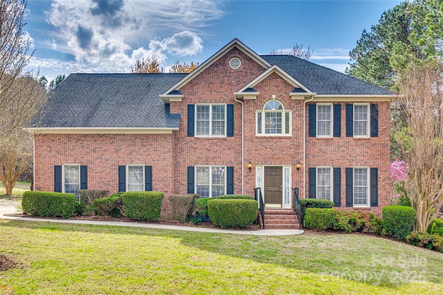 Welcome Home! Full brick beauty in Eppington South.  This wonderful home sits on over three quarters of an acre with mature trees and landscaping surrounding the large, flat backyard. Well maintained throughout. Enter through the inviting two-story foyer into the freshly painted interior. Hardwood floors on main level and stairway.  Large office or music room with French doors. Greatroom is equipped with a gas log fireplace. FIVE good sized bedrooms. Owner's retreat has a gorgeous trey ceiling, jetted garden tub, dual vanities and large walk-in closet. Out back you will love the large deck overlooking your private sanctuary. Oversized, side load garage.  All of this in the sought after community of Eppington South and within the award winning Fort Mill school district.