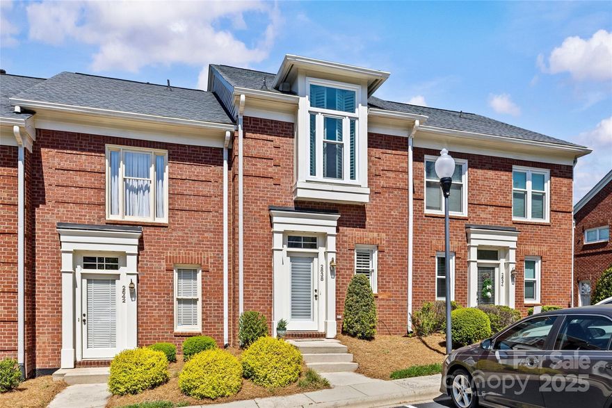 Beautiful townhouse in the heart of Dilworth! Quiet area, but just blocks away all of the shops, restaurants and shopping that Dilworth has to offer! Open floorplan includes newer floors, granite countertops and stainless steel appliances. HVAC 2023, Water heater 2022! Lots of storage, including built-ins below stairs and around the fireplace. Two large bedrooms, both with full bathrooms. Charming plantation shutters throughout. Window seat with oversized windows allowing light to pour into the primary bedroom. Unit complete with a fenced in private area in the back. Community includes pool and HOA includes water, exterior repairs and landscaping in front. Don't miss out on this charming townhouse with a location that can't be beat!