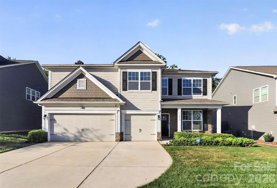 Nestled in the highly sought-after Cypress Point community in Lake Wylie, this stunning 5 bedroom, 4 bath home is the complete package - including a coveted 3-car garage! From the moment you step inside, you'll notice thoughtful design and upscale finishes throughout. A dedicated home office with elegant French doors creates the perfect work-from-home setup. The chef's kitchen is the heart of the home, boasting a gas range, double wall oven, large center island, abundant cabinetry, walk-in pantry, and a sunny breakfast area. The kitchen flows seamlessly into the dining room, making entertaining a breeze. A first-floor bedroom and full bath provide the perfect guest suite or multi-generational living space. Upstairs, the primary suite is a true retreat, featuring a serene sitting room ideal for unwinding after a long day. The beautifully appointed primary bath features dual walk-in closets, dual vanities, an oversized luxury shower and separate soaking tub. An enormous bonus room offers endless possibilities for a home theater, playroom, home gym, game room, etc. Enjoy pleasant evenings out in your fully fenced, private backyard oasis, whether entertaining or relaxing in the hot tub under the stars. Walk the short distance to the neighborhood amenity center including a resort-style pool, club house, 24-hour fitness center, playground, sports courts and pavilion. There is so much to love about this home. All appliances remain. Schedule your showing today!