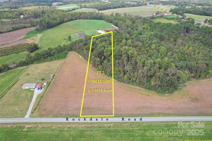 Come purchase tract #2 (out of six acreage tracts) which is unrestricted at Rockdale Acres! Discover a dream home-build property, offering the perfect setting for your future homestead with premium acreage tracts with truly gentle topography; varying between open field and wooded landscapes. The property was previously in farm-use making it an excellent choice for those looking to establish their home-build along with a small family farm, hobby farm, peaceful outdoor amenities, or garden spaces. This lot offers road frontage of more than 210' on the quiet Rockdale Rd; however, only steps from Hwy 27 for your convenience. Land like this doesn’t last long on market! This parcel comes in at 4.974 acres +/-, with the recorded plat in attachments. 

This gentle topography makes home construction simple while preserving the charm of country living. Surrounded by nature yet offering easy access to nearby amenities, this tract delivers both peace and practicality—a true blank canvas ready for your vision.

For the outdoor enthusiast you are only a short 15 minute drive to South Mountain State park with 3.5 miles of hiking trails, 17 miles of biking trails, fishing, picnicking, elevations at 3,000 feet, an 80' waterfall, and more! 20 minutes to Lincolnton, 30 minutes to Hickory Regional Airport, 55 minutes to Charlotte Douglas International Airport, 75 minutes to Asheville NC, & 90 minutes to Boone NC.

*This land is a “builder exclusive"! To purchase this property from the seller (Key Builders), the buyer must sign a home-build contract and build with the seller/builder at the time of purchase.*

*No restrictions, no CCRs, no deed restrictions.*
*Images show the parent parcel ID because IDs were not assigned at time of listing.*
